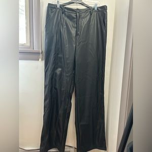 NWT faux leather wide leg pants